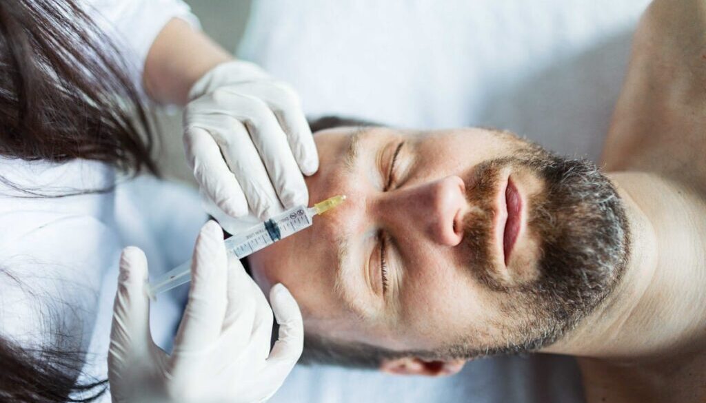 mężczyzna na zabiegu